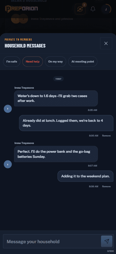 Preporion household sync, sharing a plan between members